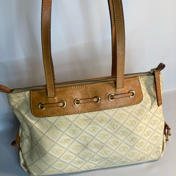 Dooney & Bourke tan signature canvas leather shoulder Bag - Picture 3 of 7